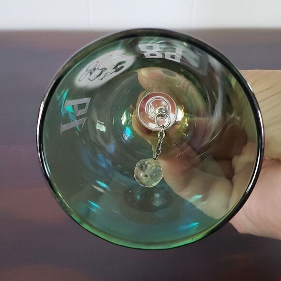 Vintage Disney Mickey Mouse Blue Green Iridescent Crystal Bell 1989 - Picture 2 of 4